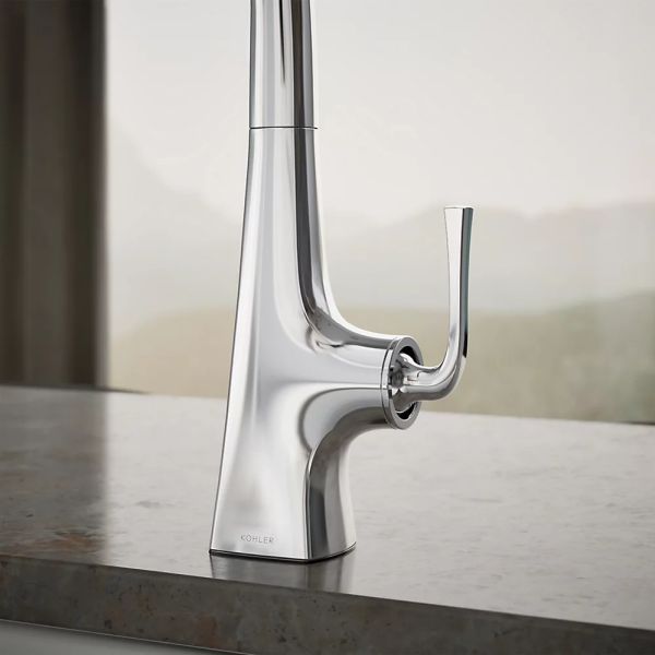 KOHLER® Graze® Polished Chrome Single-Handle Kitchen Sink Faucet with 2-Function Side Sprayer-4