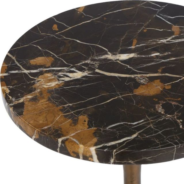 Uttermost® Karnes Black Marble Drink Table with Bronze Accent-4