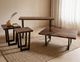 International Furniture Direct Zaphiro Brown Top Chairside Table with Black Base-1