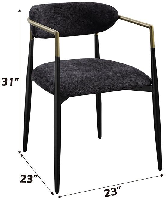 ACME Furniture Jaramillo 2-Piece Black Arm Chair Set-2