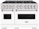 ZLINE Classic 48" Stainless Steel Pro Style Gas Range with White Matte Door-0