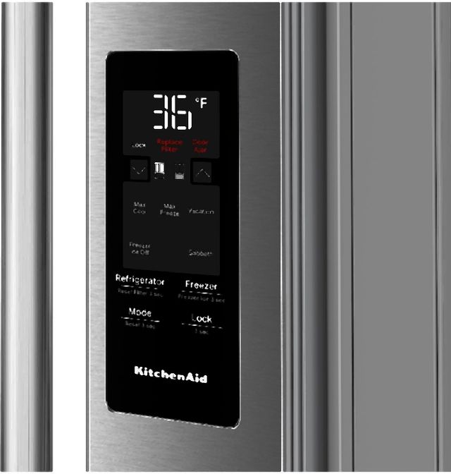 KitchenAid® 36" 30.5 Cu. Ft PrintShield® Stainless Steel French Door Refrigerator with Internal Water Dispenser-3