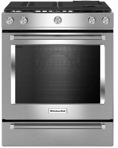 KitchenAid® 30" Stainless Steel Slide In Dual Fuel Range