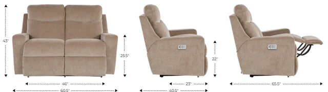 La-Z-Boy® Emmons Quarry Power Reclining Loveseat with Headrest and Lumbar-2