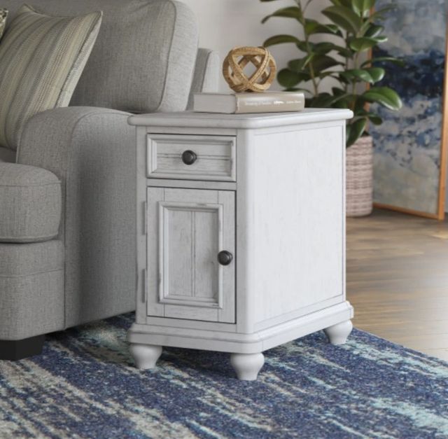 Emerald Home New Haven Oyster Shell Chairside Table-1