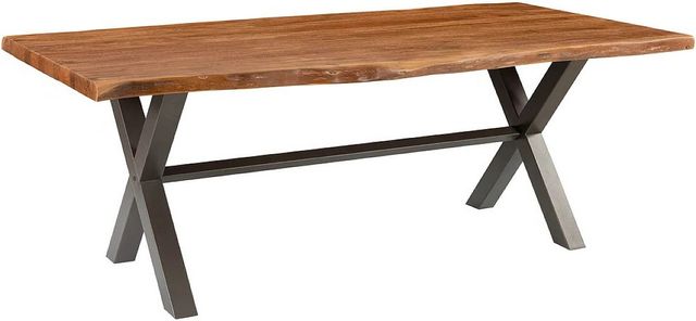 LH Home Live Edge Restore 82" Brown/Gunmetal Grey Dining Table-0