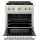 ZLINE Autograph Edition 30" Stainless Steel Pro Style Gas Range with White Matte Door-1