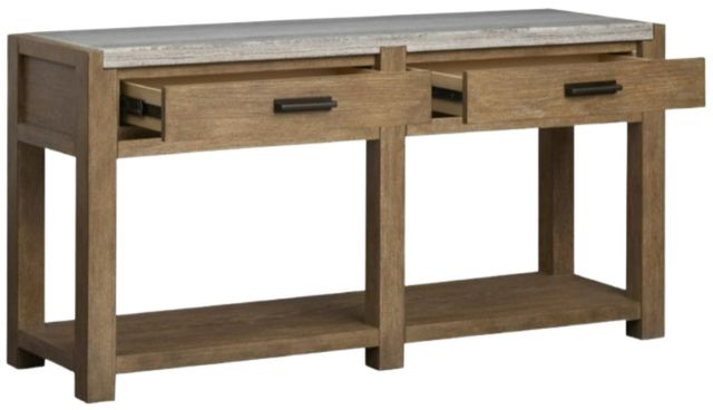 Magnussen Home® Plum Creek Sierra Brown Sofa Table with Marble Top-2