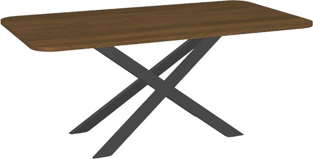 Amisco Customizable Ascencio 72" Rectangular Dining Table with Radius Corners and 1" Walnut Veneer Top-0