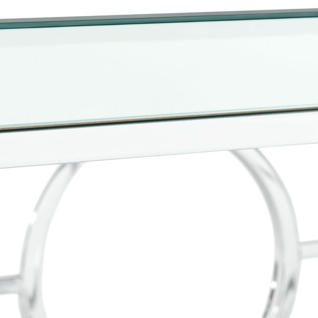 Elements International Pearl Glass Top Coffee Table With Chrome Base-3