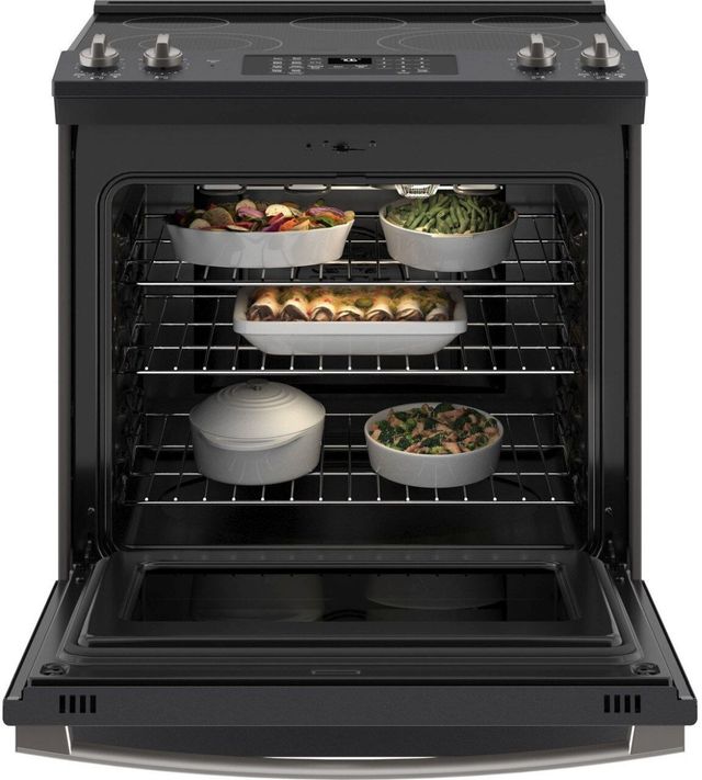 GE® 30" Fingerprint Resistant Black Slate Slide In Electric Range-2