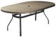 Homecrest™ Outdoor Living Customizable Slate Aluminum/Stone 44" x 84" Oval Outdoor Dining Table with Universal Base and Umbrella Hole-0
