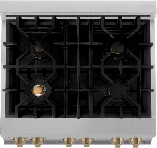 ZLINE Autograph Edition Legacy 30" Satin Stainless Steel Pro-Style Dual Fuel Range with Electric Convection Oven and White Matte Door-2