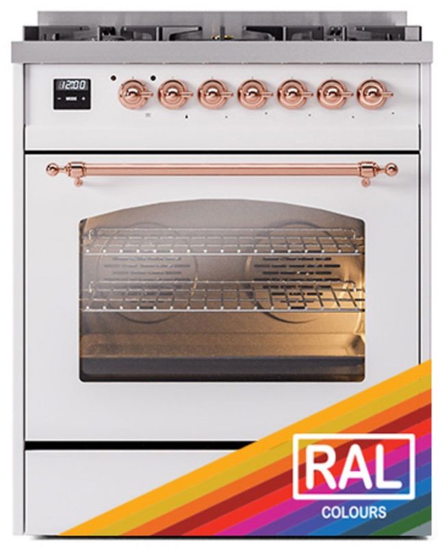 Ilve® Nostalgie II Series 30" Custom RAL Colors Pro Style Dual Fuel Range-3