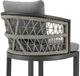 Armen Living Zella Gray/Light Gray Rope/Metal Outdoor Bar Stool with Cushions-4