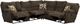 Catnapper® Elliot 2-Piece Chocolate Lay Flat Reclining Curved Sectional with Console-1