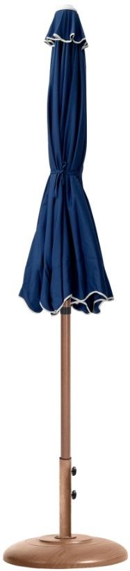 Meridian Furniture Amalfi Navy/Teak Aluminum Outdoor Patio Umbrella and Round Base-1