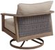 Signature Design by Ashley® Francis Beach Gray/Natural Aluminum/Fabric/Wicker Outdoor Swivel Lounge-3