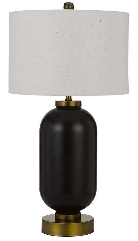 Cal® Lighting & Accessories Sycamore Antique Brass/Black Table Lamp-0