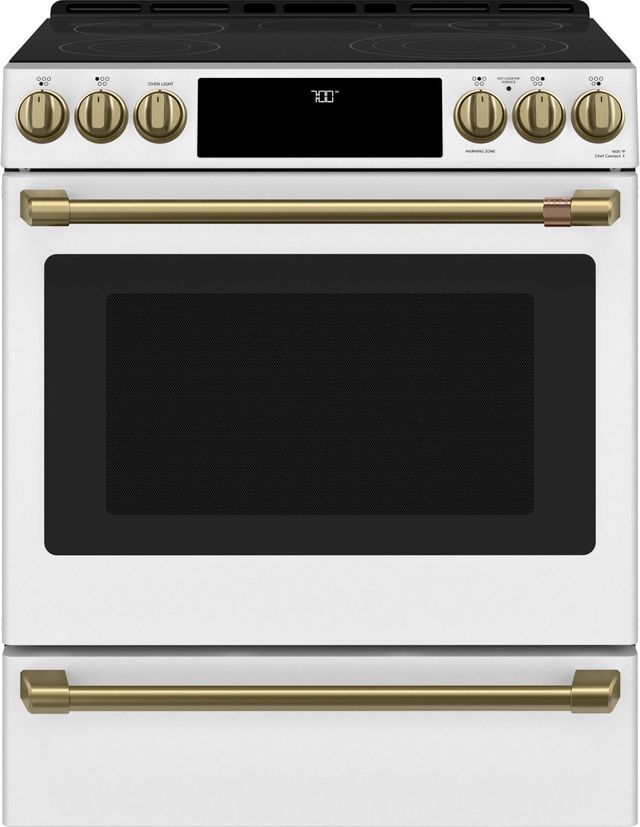 Café™ Brushed Brass Front Control Electric Knobs and Handle Kit-3