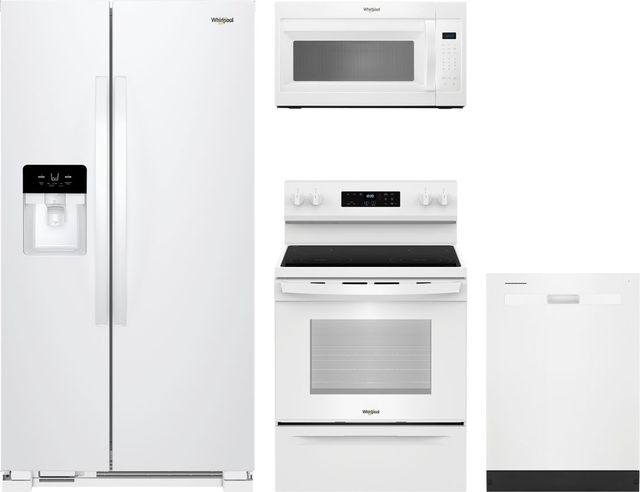 Whirlpool® 4 Piece White Electric Kitchen Package-0