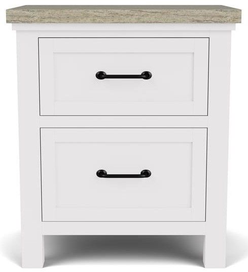 Riverside Furniture Cora Cloud/Fog 2-Drawer Nightstand-1