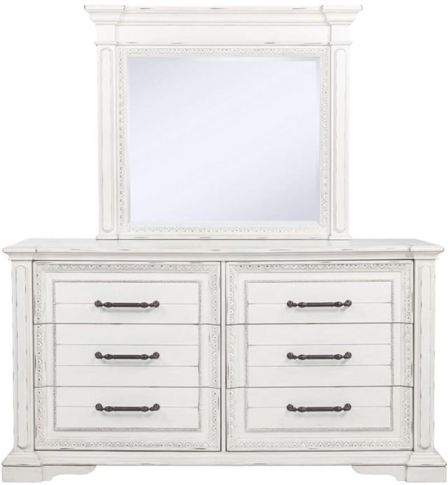 Coaster®  McKinney Vintage White Dresser with Mirror-1