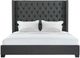 Elements International Morrow Charcoal Upholstered Panel Bed-1