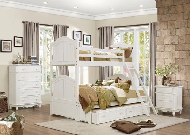 Homelegance® Clementine White Twin/Full Bunk Bed-1