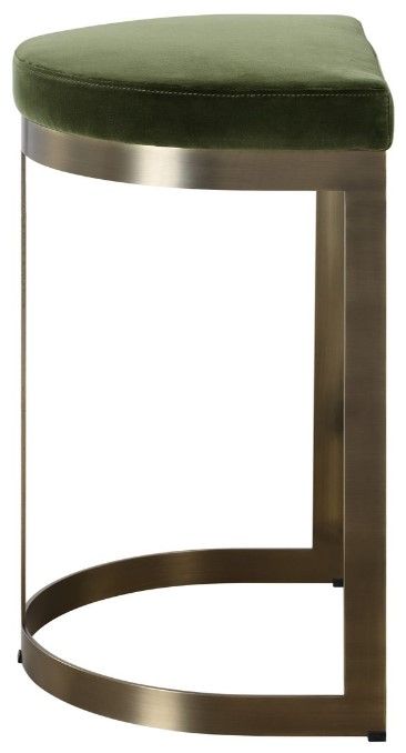 Uttermost® Ivanna Brushed Brass/Moss Green Counter Stool-4