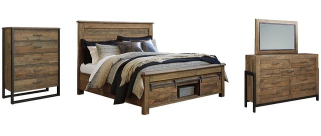 Signature Design by Ashley® Sommerford 4-Piece Brown Queen Panel Storage Bed Set-0