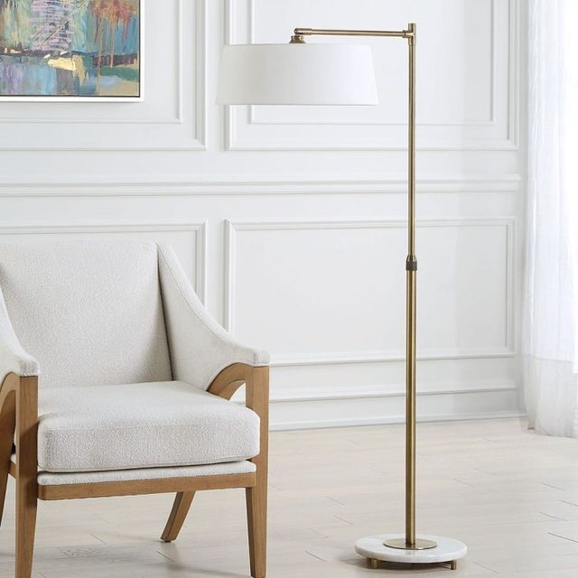 Uttermost® Branch Out Antique Brushed Brass Floor Lamp-1
