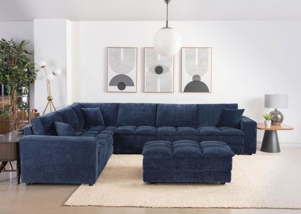 Coaster Atlantic 6-Piece Blue Modular Sectional