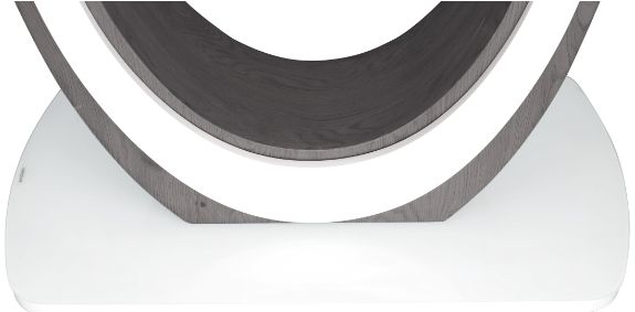 Mazin Furniture London White Lacquer Coffee Table with U-Shaped Pedestal Base-3