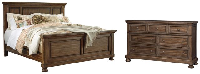 Signature Design by Ashley® Flynnter 2-Piece Medium Brown Queen Panel Bed Set-0
