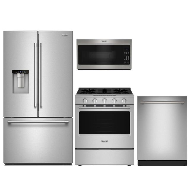 Maytag® 4 Piece Fingerprint Resistant Stainless Steel Gas Kitchen Package-0