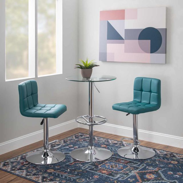 Powell® Jenna 3-Piece Chrome/Teal Pub Set-2