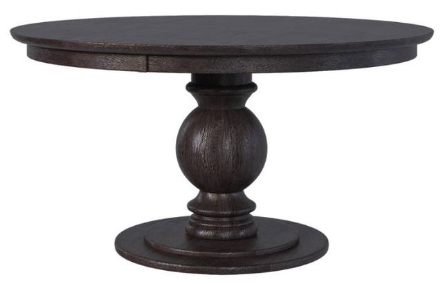 Country View Woodworking Customizable Fontana 70" Red Oak Top Dining Table with 2-Leaves and Brown Maple Base-0