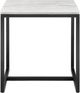 Magnussen Home® Torin White Marble End Table with Matte Black Base-1
