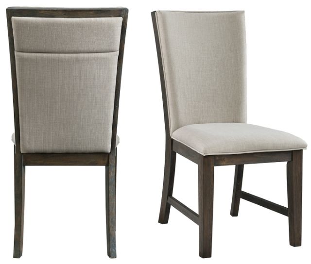 Elements International Grady Walnut Upholstered Dining Side Chair-1