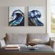 Olliix by Madison Park Liquid Waves 2 Piece Blue Gel Coat Canvas Set-3