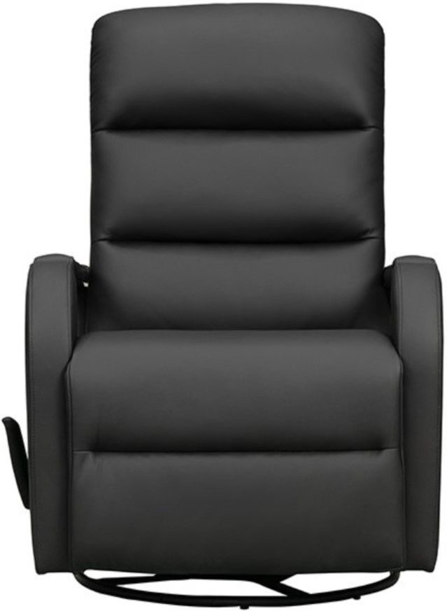 BarcaLounger® Sandhill Troy Onyx Manual Leather Swivel Glider Recliner-2
