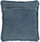 Surya Washed Cotton Velvet Denim 20"x20" Pillow Shell with Down Insert-1