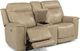 Flexsteel® Miller Latte Power Reclining Loveseat with Console and Power Headrests-3