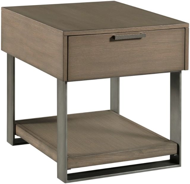 Hammary® Stella Umber Rectangular End Table with Gray Frame-0