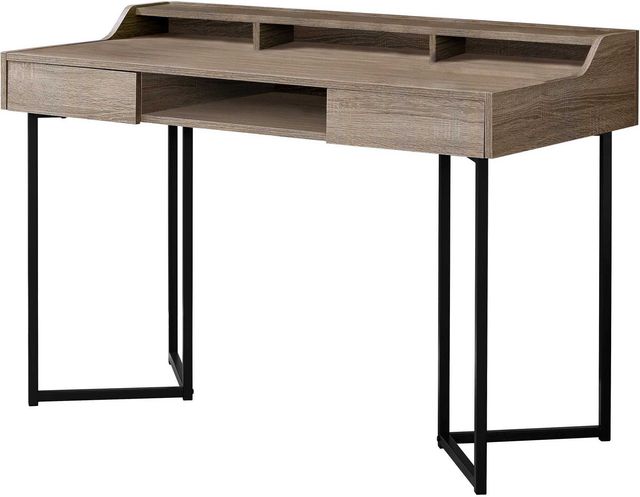 Monarch Specialties Inc. 48"L Dark Taupe and Black Metal Computer Desk-0