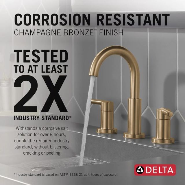 Delta Nicoli® Champagne Bronze 2-Handle Widespread Bathroom Faucet-4