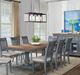 Legends Home Americana Brown Dining Table with Corduroy Blue Base-3