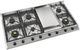 Ilve Nostalgie II 48” Stainless Steel Liquid Propane Cooktop with 8 Burners, Griddle and Burnished Trim-2