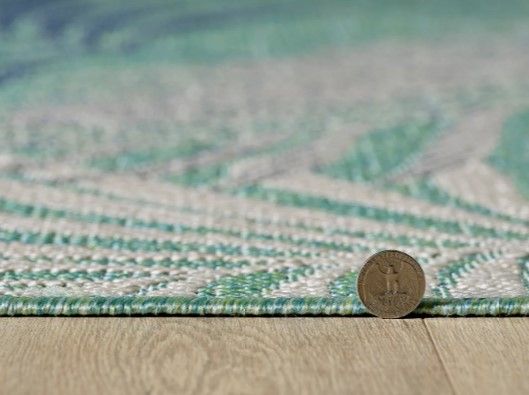KAS Rugs Provo Aqua Palms 5'x8' Area Rug-3